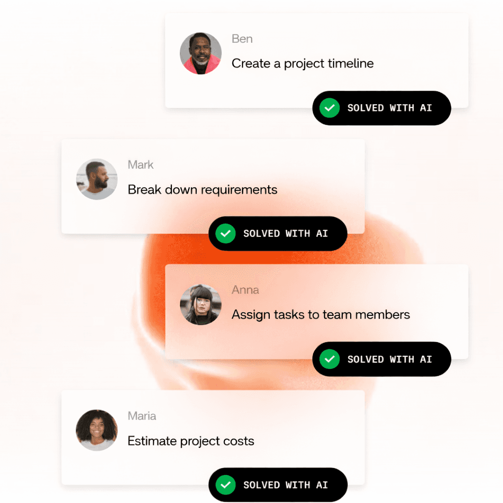 Tasks solved with AI